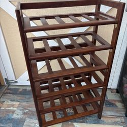 Silvi Wine Rack Antique Walnut Functional Wine Storage Rack with Capacity for 30 Bottles Perfect for Home Bars Dining Rooms or Wine Cellars Solid Wood