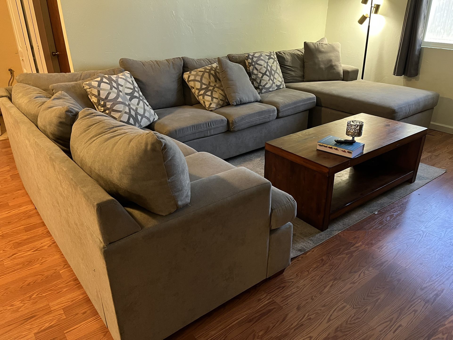 Large Sectional Grey Couch