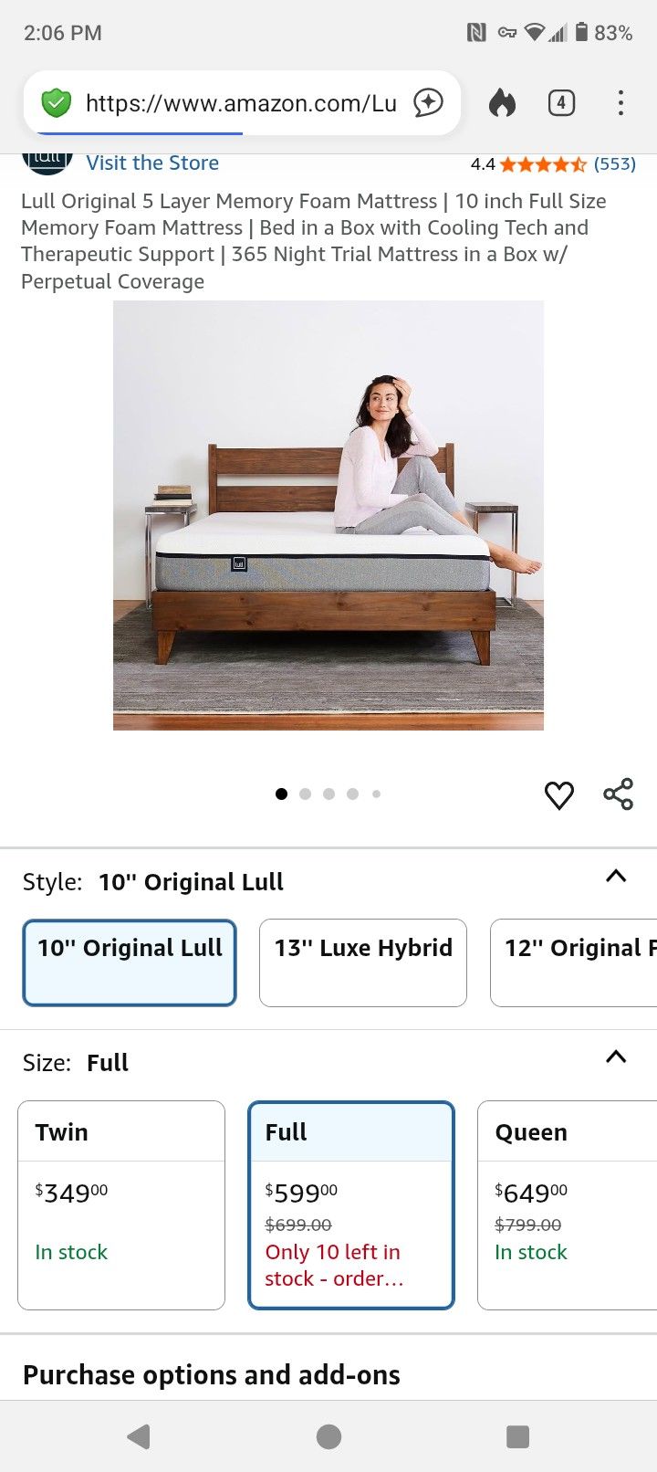 FULL SIZED MATTRESS *Like New *Measures Approx 58