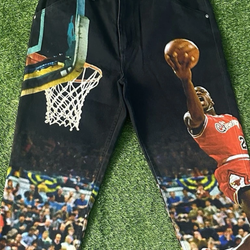 Nike Air Jordan Jumpman Printed Twill Denim Pants HF0045-010 Men’s Size 40