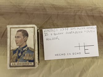 H.M. King George/H.M. Queen Elizabeth Antique Match Box Holder