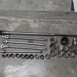 3/4 Torque Wrench Set Sockets Breaker Bar Reducer Set