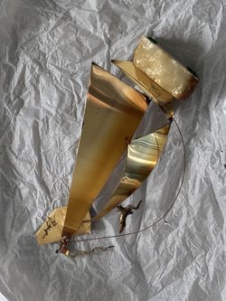DeMott Brass and Copper Sailboat Sculpture on Onyx Base California Art Vintage