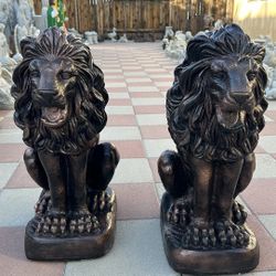 New Set Of Lions Made Out Of Cement Perfect Gift 🎁 