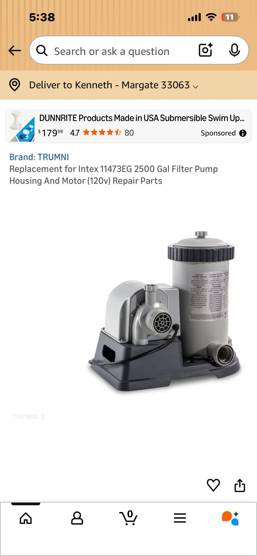 Pool Filter Pump Housing & Motor