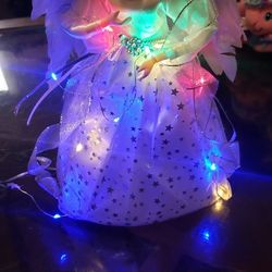 White Christmas angel with lights