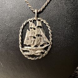 Sterling Silver Sail Boat Necklace