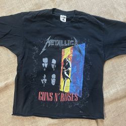 VTG 1992 Metallica / Guns & Roses Concert Shirt, Lg 