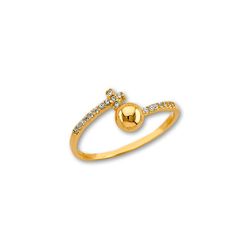 14K Fancy CZ Ring | Solid Yellow Gold Cubic Zirconia Jewelry by Tehrani Jewelry
