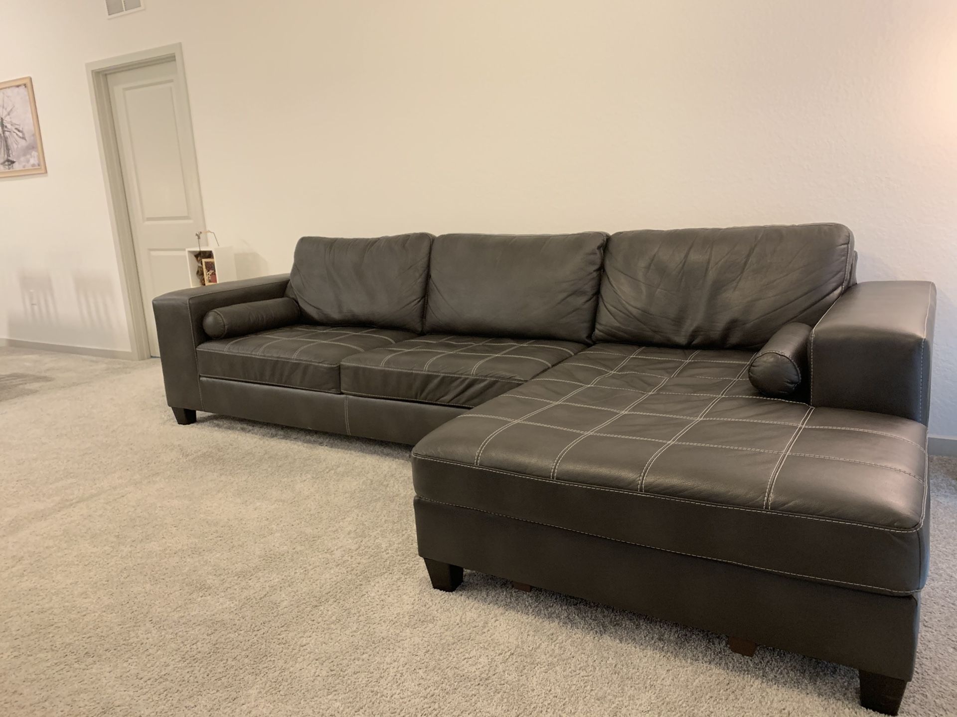 Leather Sofa, Ashley’s (with 4 years warranty)