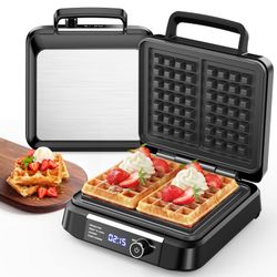 Brand New Waffle Maker, 8 Browning Levels Smart LED Digital Timer, Audible Ready