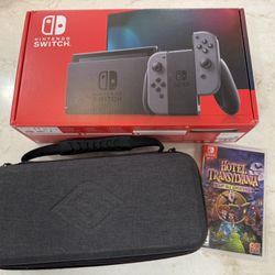 Nintendo Switch V2 Gray with Extras Good Condition 
