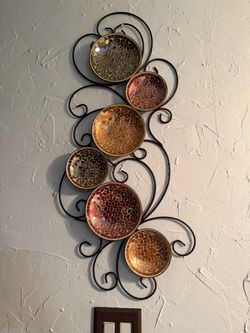 Decorative Mosaic Metal Wall Art – Warm Earth Tones
