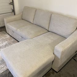 Reversible Chaise Sleeper Sectional Sofa Couch w/ Pull-Out Bed & Storage