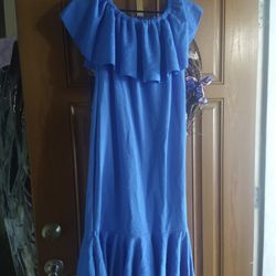 Lularoe Blue Off The Shoulder Dress New