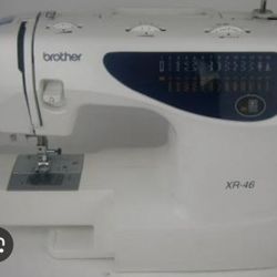 Brother XR-46 Sewing Machine W/Foot Pedal Power Cord & Hard Case Cover