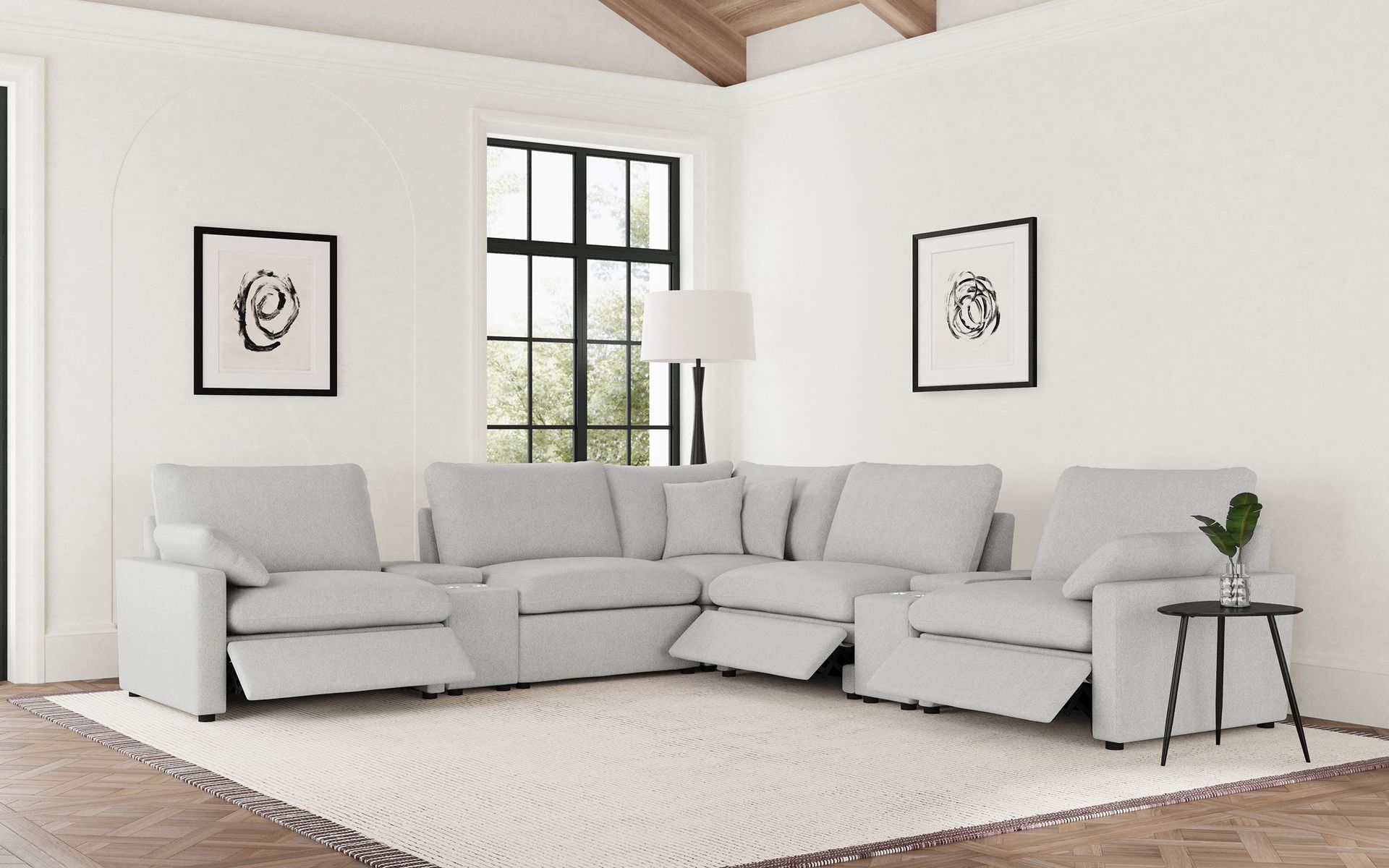 Leather And Fabric Sectionals On Sale