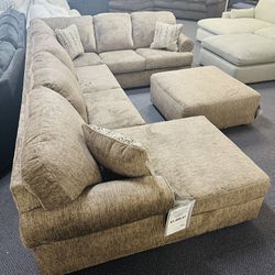 Brand New 3 Pcs Sectional With Ottoman 