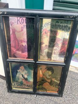 Vintage French Advertisement Poster Display Frame