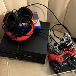 PS4 Pro Full Set Up 3controllers And All Wires