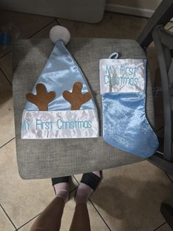 Babys First Christmas Stocking/hat