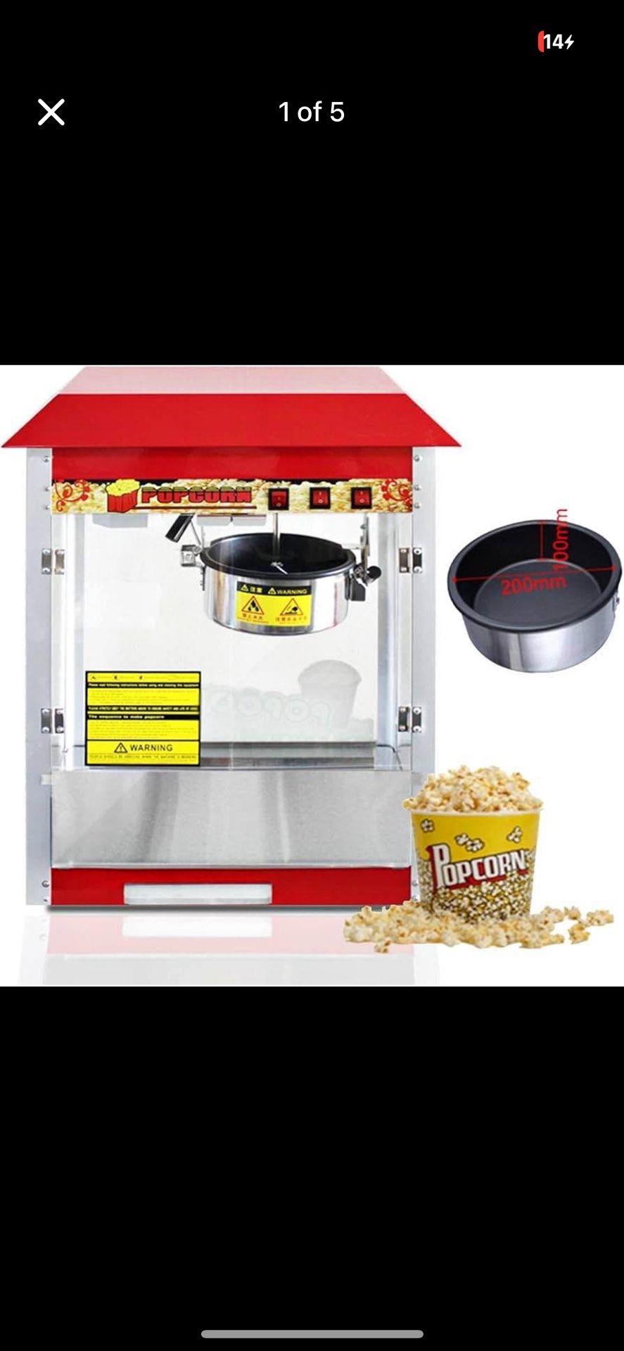 Brand new commercial popcorn machine for 140