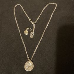 20” SilverTone Necklace With Heart Pendant And 2 Charms..crystal And Pearl,by SM