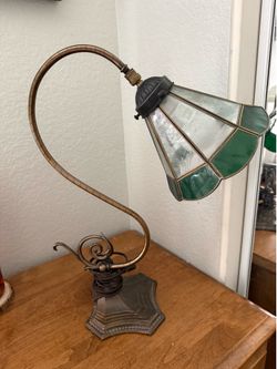 Vintage stained glass desk lamp