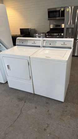 Speed queen heavy duty washer dryer old school GAS dryer top loader washer working as a champ