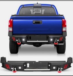 Rear Bumper Bar Steel with Sensor holes +LED For 3rd Gen Toyota Tacoma 2016-2023