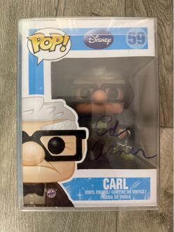 Ed Asner signed Disney Carl UP Funko Pop Figure - BAS