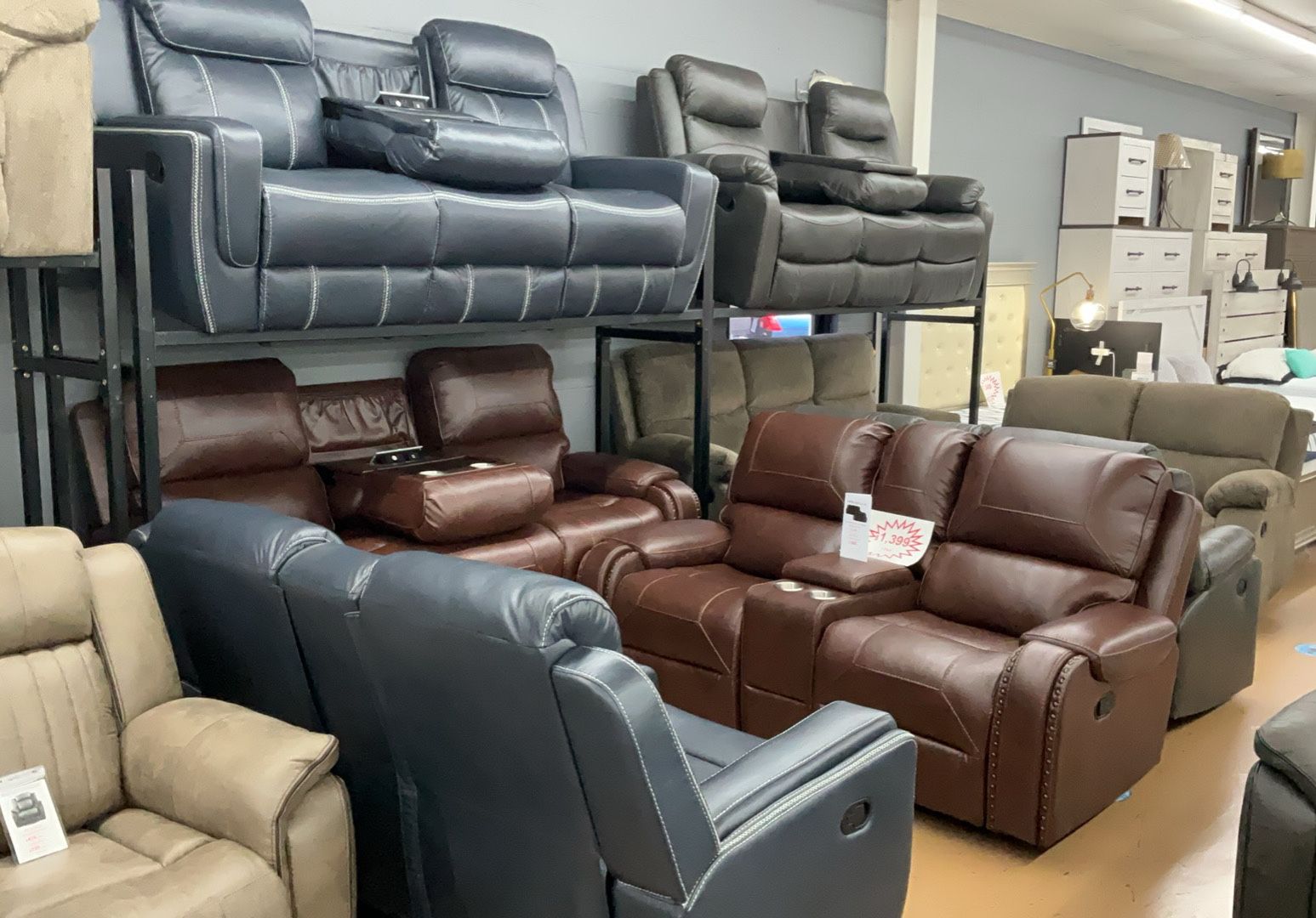 🔥Reclining Sofa and Loveseat to Choose $1,399