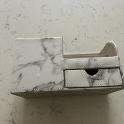 Caramel Marble Leather Desk Top Pen holder 