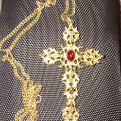 Must Pick Up Avon Cross Gold plated necklace 