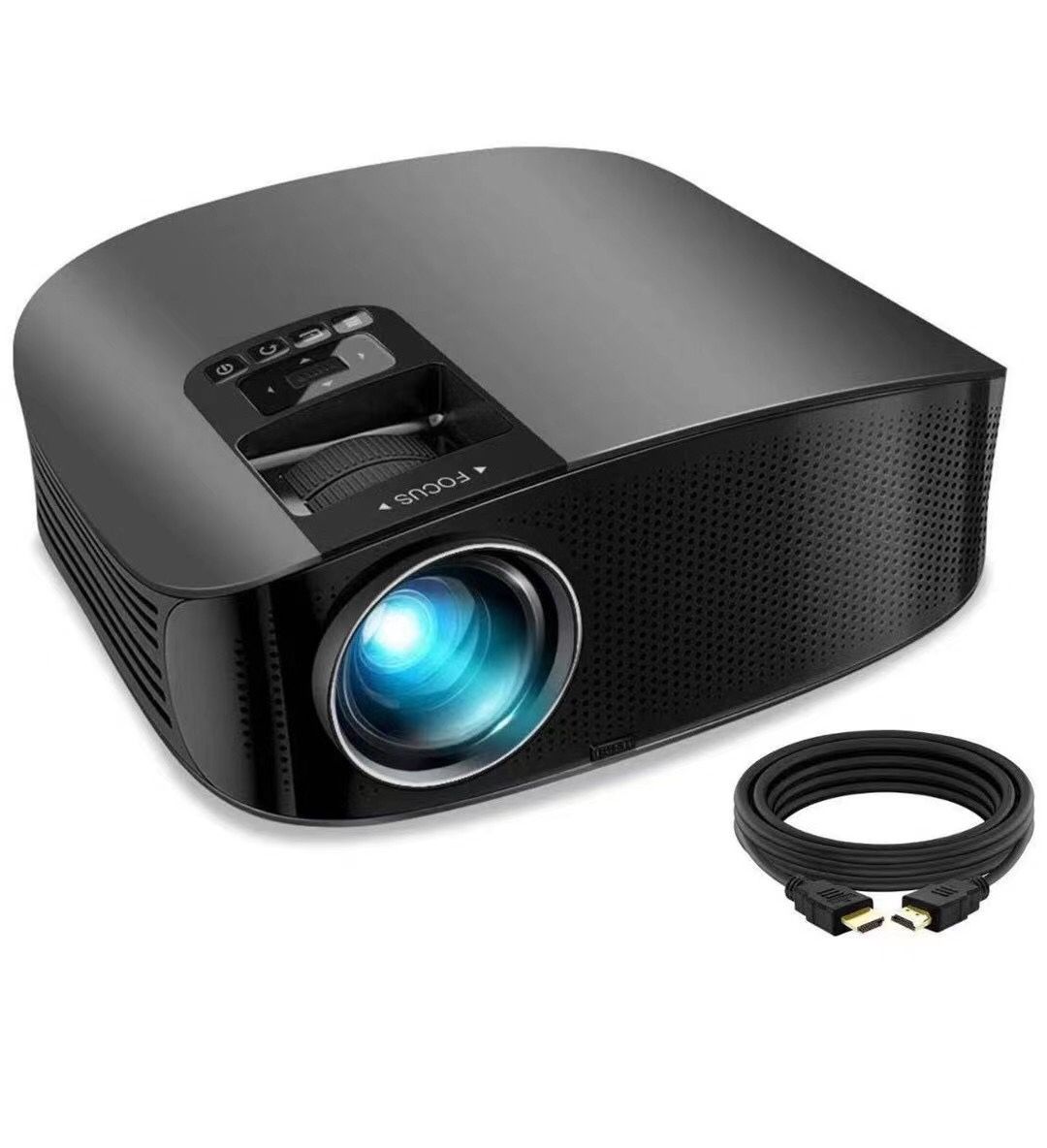 2021 Upgrade HD Video Projector Outdoor Movie Projector, 230" Home Theater Projector Support 1080P, Compatible with Fire TV Stick, PS4, HDMI, VGA, AV
