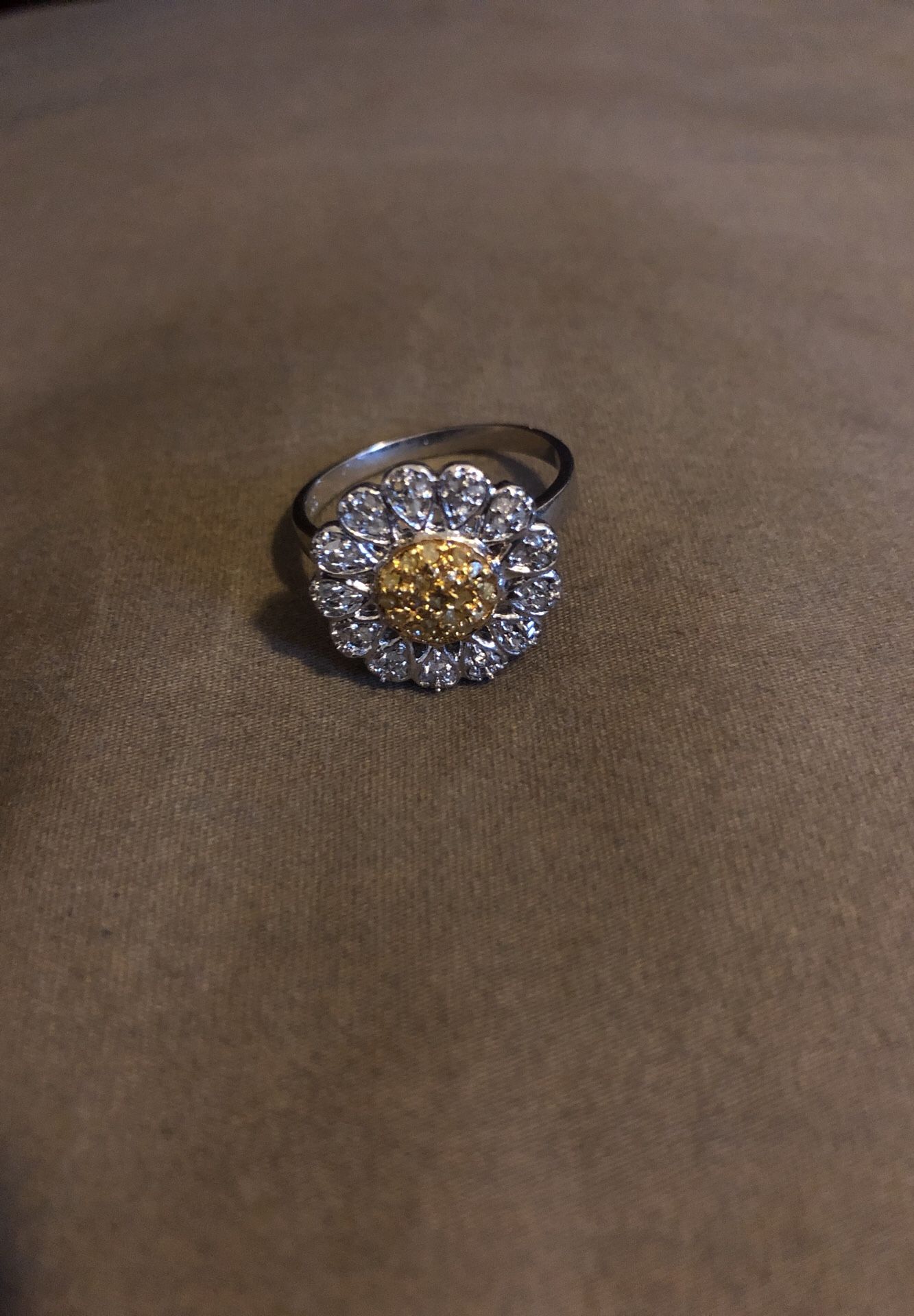 Sterling silver woman’s diamond ring