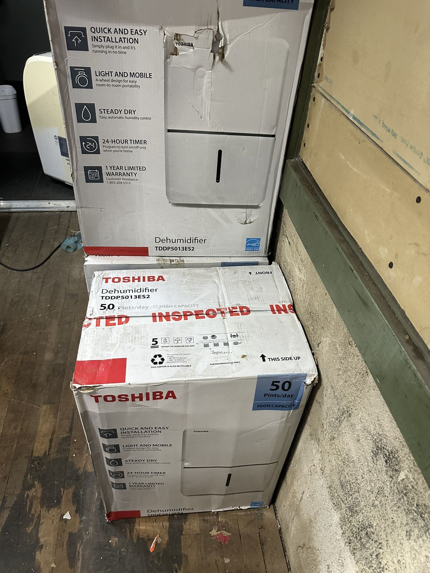 Toshiba 50 pt. Covers up to 4,500 Sq. Ft. Dehumidifier 