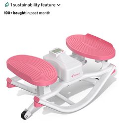 Merach Rocking Steppers for Exercise at Home,3D Motion Stair Stepper with Resistance Bands for Full Body Workout& Low-Impact Balance Board, 330 LBS Lo