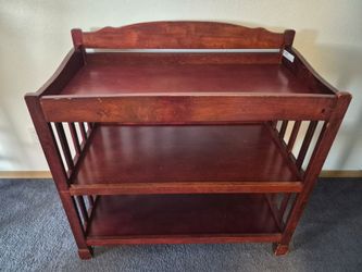 Wood Changing Table with Shelves