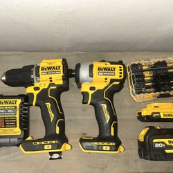 DeWalt 20V Atomic Brushless Drill & Impact Set – Batteries + Charger