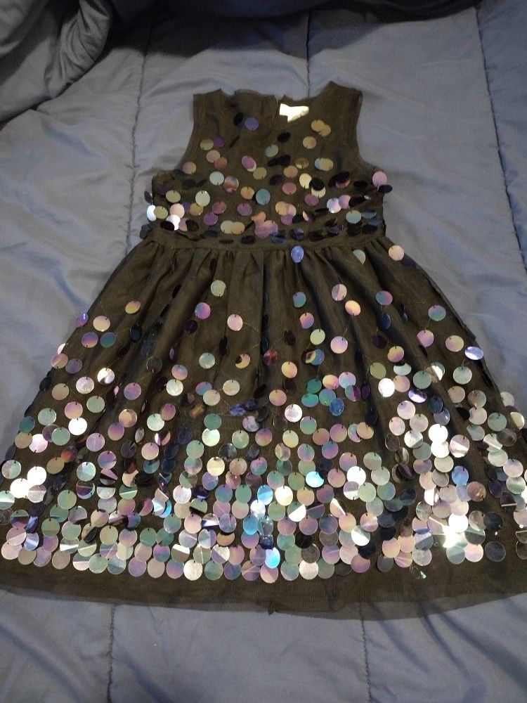 Beautiful Sequin Festive Dress For Little Girl