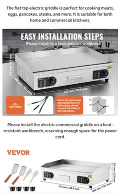 VEVOR 30” Commercial Electric Grill