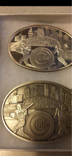 Chicago Cubs Wrigley Field silver belt buckle