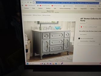 48 In Benton Collection Knoxville Shabby Chic Gray Bath Vanith