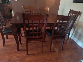 Wood Dining Table with 6 chairs