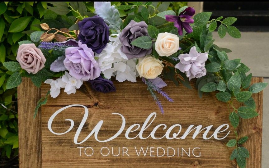 Artificial Flower Wedding Garlands - Lavender, Purple, & Cream