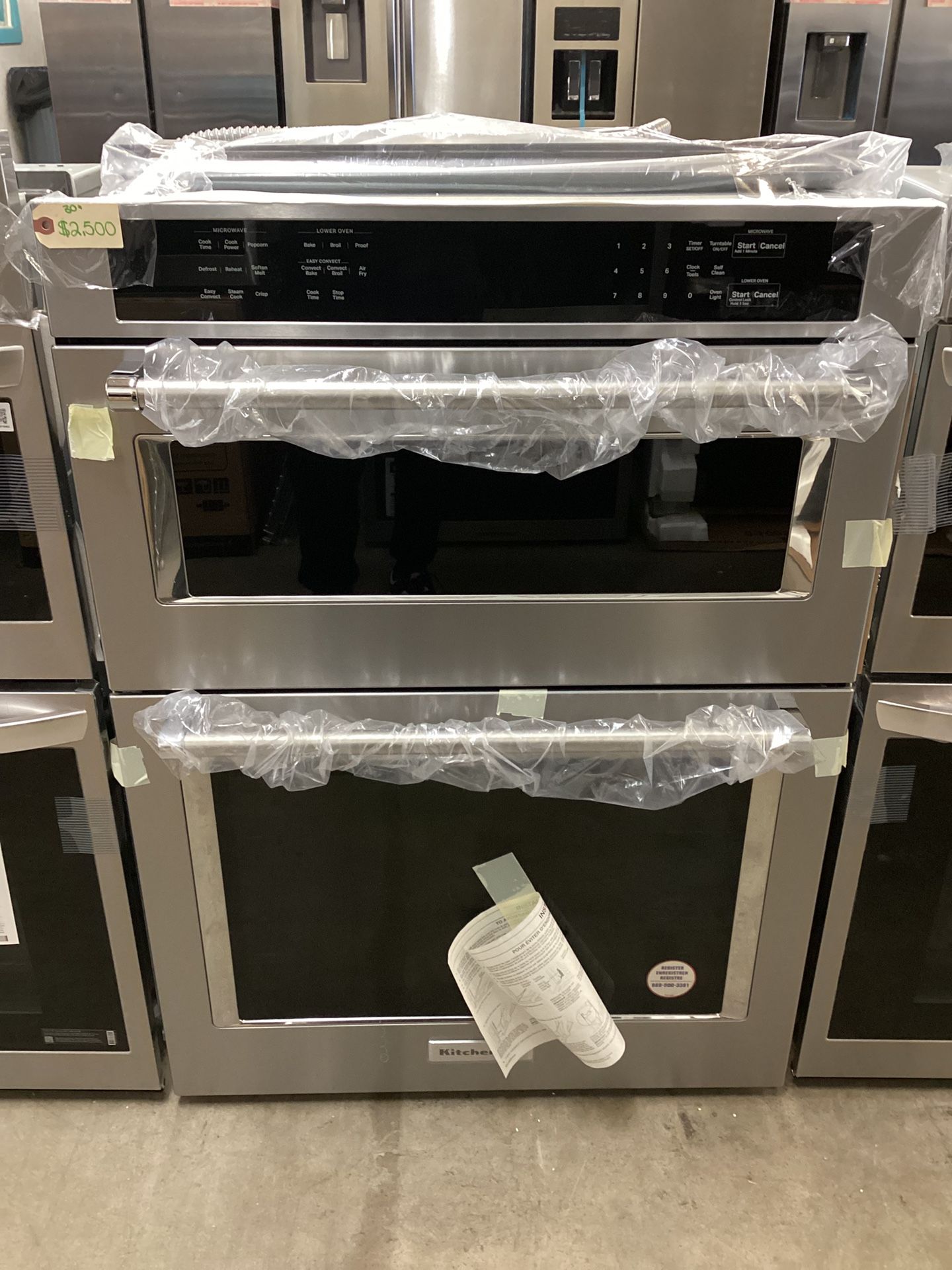Kitchen Aid 30 in. Electric Double Oven With Even Heat Convection Wall Oven With Built In Microwave
