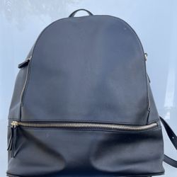 Black Backpack Leather Travel Bag