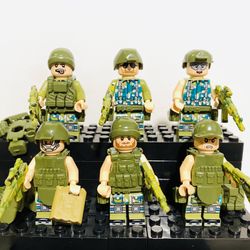 Green Soldiers Minifigures Special Forces Bunch | New Custom LEGO Compatible Toy