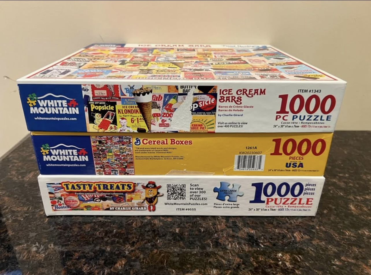 1000 Piece White Mountain Puzzles Bundle Of 3